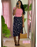 Ribbed Pink Cropped Top - Super soft fabric with a good amount of stretch. The high neck helps compensate for the shorter length which is perfect with any high-waisted bottom. Guava Honey Shop