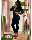 SATIN TIE TOP - BLACK