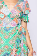 Colorful Boho Wrap Dress