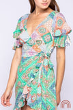 Colorful Boho Wrap Dress