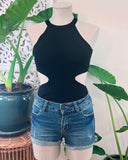 Izzy Cut-Out Bodysuit - Black