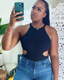 Izzy Cut-Out Bodysuit - Black